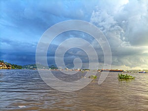 The Mahakam River represents the line of life that divides the City of Tepian, the name for Samarinda City. photo