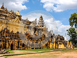 Mahar Aung Mye Bon San monastery, the ancient monastery in Inwa, Mandalay, Myanmar 13