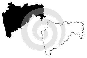 Maharashtra map vector photo