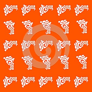 Maharashtra written in marathi text in maharashtra map. Maharashtra map pattern vector