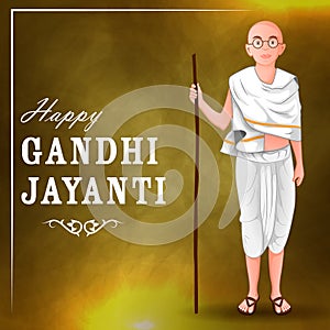 Mahatma Gandhi Bapu or Father of Nation and national hero of India for 2nd October Gandhi Jayanti background