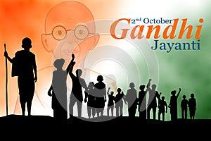 Mahatma Gandhi Bapu or Father of Nation and national hero of India for 2nd October Gandhi Jayanti background