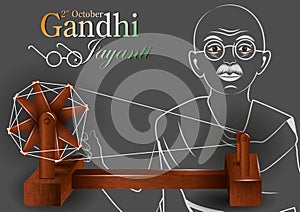 Mahatma Gandhi Bapu or Father of Nation and national hero of India for 2nd October Gandhi Jayanti background