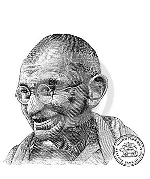 Mahatma Gandhi cut from 10 Indian rupee
