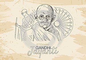 Mahatma Gandhi Jayanti outline poster