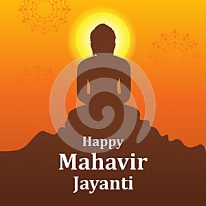 MahavirJayanti religious background for Jain holiday festival