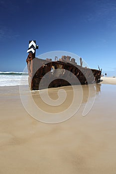 The Maheno shipwreck, Fraser Island, Queensland, Australia photo