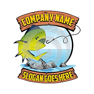 Mahi fishing logo vector illustration