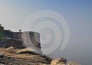 Mahim Fort in Mahim in Mumbai, Maharashtra. Overlooks Worli to the south, Bandra to the north and Mahim to the east. Currently in