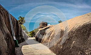 Mahishamardini Rock Cut Mandapa built by Pallavas is UNESCOs World Heritage Site located at Mamallapuram in Tamil Nadu