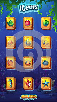 Mahjong fish world mobile format item set