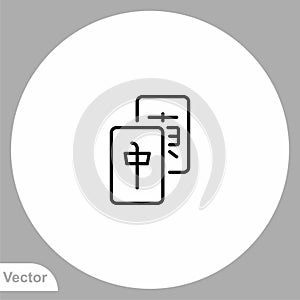 Mahjong vector icon sign symbol