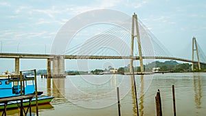 Mahkota Bridge across Mahakam River, Samarinda, Indonesia