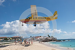 Maho Beach, Sint Maarten - 20th of October 2016: Low Flying Plan