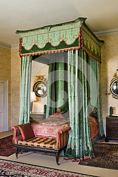 Mahogany antique four poster bed photo