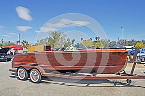 Vintage Mahogany Wood Speed Boat