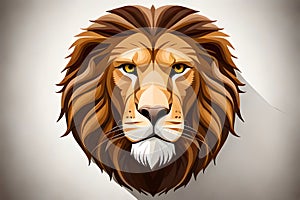 Mahogany Wooden Lion Head Trophy, Isolated On White, Wall Hanging, white Background, Png. Generative AI