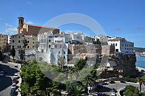 Historical centre of Mahon city in Menorca island photo