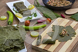 Mahshy - Traditional Egyptian meal -grape leaves