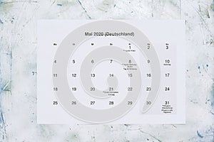 2020. übersetzung monatlich 2020 Kalender 