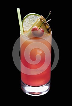 Mai Tai cocktail on a black background