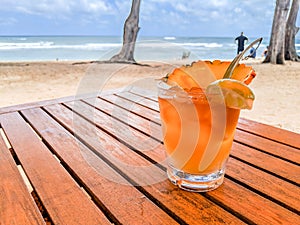 Mai Tai Cocktail on the Sunny Beach