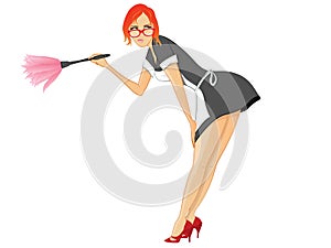 Maid/Cleaning Lady Dusting