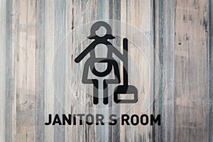 Maid with dust cleaner room symbol