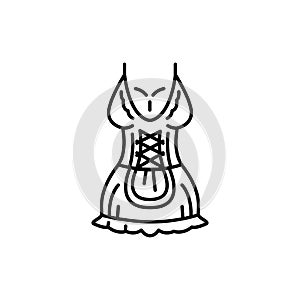 Maid sexy costume color line icon. Pictogram for web page