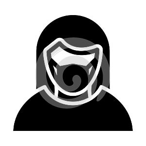 Maid Wearing mask Vector Icon which can easily modify or edit