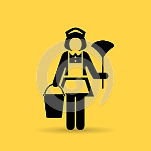Maid woman vector icon