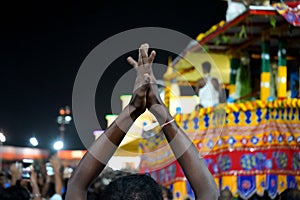 Maidan, Kolkata, 01-07-2022. Devotes Clapping With joy in Kolkata Iskcon Rath Yatra 2022