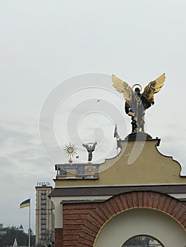 The Angels of Kyiv look over Maidan Nezalezhnosti in the Center of the Ukrainian Capital photo