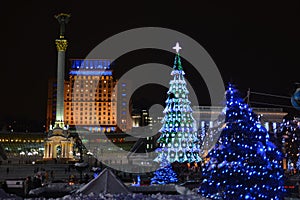 Maidan Nezalezhnosti square - winter holidays photo