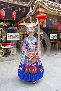 The maiden of the Miao Nationality in enshi