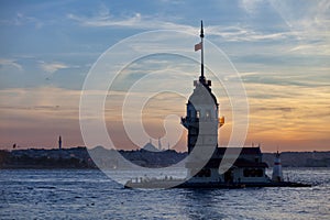 The Maiden`s Tower in Istanbul, Turkey