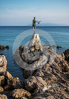The Maiden with the Seagull. The statue is the symbol of  Opatij, Croatia