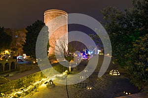 Maiden tower and hamam Haji Gaib. Baku