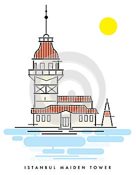 Maiden tower istanbul vetor file â€“ stock illustration