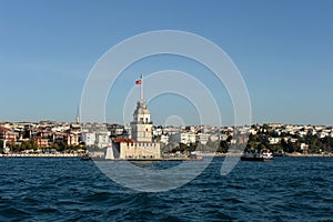 Maiden Tower in the middle of the Bosphorus Strait in Istanbul