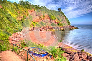 Maidencombe beach and cove Devon in HDR