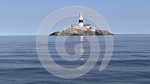 Maidens Lighthouse Northern Ireland in Irish Sea