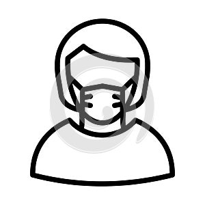 Maidservant Wearing mask Vector Icon which can easily modify or edit photo