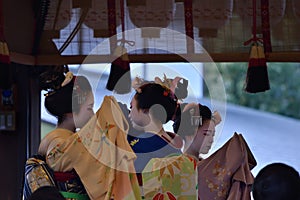 Maiko girls dancing, Kyoto Japan