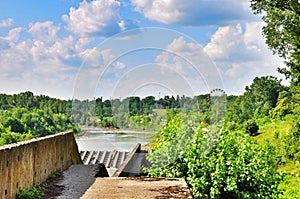 Maikop HPS hydroelectric power station dam photo