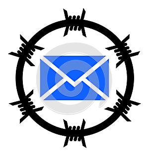 Mail Arrest Raster Icon Flat Illustration