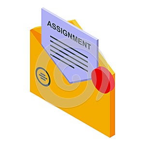 Mail assignment icon, isometric style
