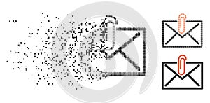 Shredded Dot Halftone Mail Attachement Icon