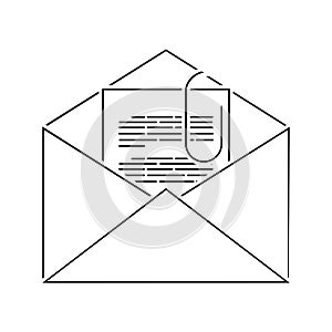 Mail with attachment icon