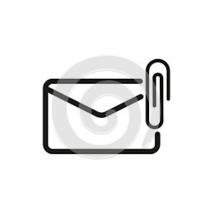 Mail Attachment icon. Vector illustration. EPS 10.